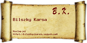 Bilszky Karsa névjegykártya